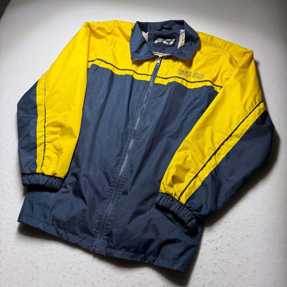 PCI by Kenpo Cape Cod Two-Tone Blue and Yellow Windbreaker Jacket